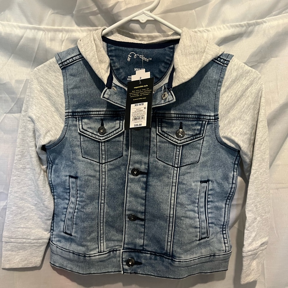 Target Kids Jean Jacket with Gray Sleeves